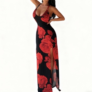 ชุดเดรสสายเดี่ยวคล้องคอเซ็กซี่สำหรับผู้หญิงพิมพ์ลาย - Product Image 3