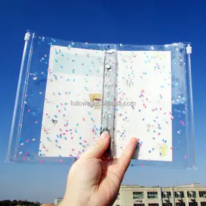 מצויד photocard קלסר kpop כוכב תמונה מחזיק שקוף רוכסן תיק כיסוי גליטר ספר A6 תמונה כרטיס קלסרים סיטונאי