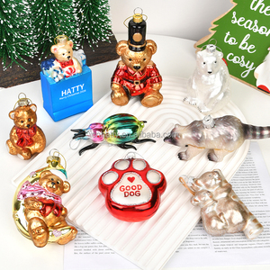 Vente en gros d'ornements de Noël en verre faits à la main de haute qualité, design original, forme et taille personnalisées, impression couleur intégrale - Product Image 2