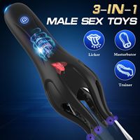 Masturbateur masculin Gelance en TPE, vibromasseur réaliste avec fonction de léchage de langue, texture douce, étanche, jouet sexuel pour hommes, pour la maison/les voyages