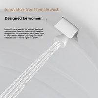 Nouvelle Conception WC Intelligent Monobloc Blanc à Poser au Sol Sans Réservoir avec Cuvette Électrique, Télécommande, Siège Chauffant, Siphon en S et Siphon en P