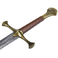 Replika Pedang Anduril Raja Elessar Strider Aragorn 117cm Lord of the Rings, Bilah 440ss Tidak Tajam, Terukir, untuk Cosplay