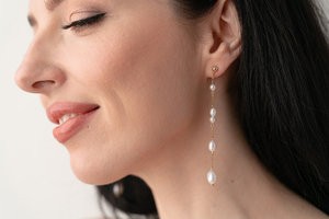 <span class=keywords><strong>LEA</strong></span> perla de agua dulce gota nupcial pendientes largos de perlas pendientes colgantes de perlas reales pendientes de boda regalo de damas de honor - Product Image 3