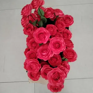 red paper rose artifical flowers wedding decoration paper rose party decoration factory directly sale