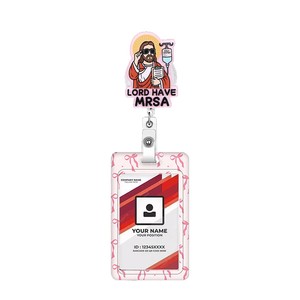 In-stock cross-border acrylic rotating alligator <b>clip</b> badge scroll push-to-open card holder with UV varnish and embossed design. - Product Image 5