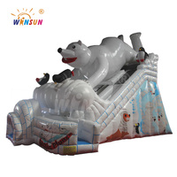WINSUN Parc de jeux gonflable public éducatif pour enfants, toboggan à thème Ours polaire, toboggan sec en PVC, parc de trampolines, parc sportif, jardin