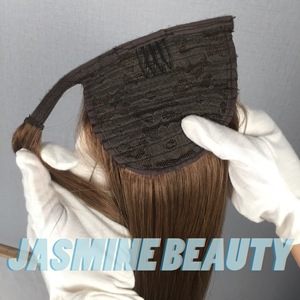 Extensions de cheveux humains queue de cheval, cheveux vierges Remy, double épaisseur, queue de cheval à cordon, ondulée et volumineuse, aspect naturel, facile à poser - Product Image 1