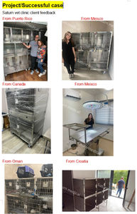 Yüksek kalite 304 paslanmaz çelik akrilik kapılar Pet hasta veteriner hayvan hastane kliniği kedi enjeksiyon kafesi tuvalet ile - Product Image 6