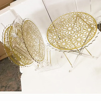 SA Promotion Exceptionnelle : Ensemble de 4 Tables Basses Rectangulaires Modernes en Acrylique Transparent, Pliables, Motif Doré/Argenté, Prix Compétitif pour le Salon