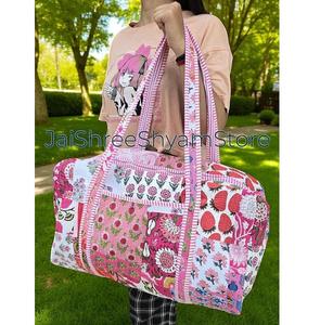 Stylish Cotton Quilted Duffle <b>Bag</b> Handcrafted Lightweight Travel <b>Bag</b> Large Capacity Durable Everyday Carry <b>Bag</b> For Men And Women - Product Image 2