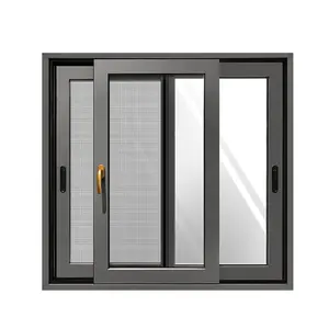 PVC cửa sổ trượt thiết kế uPVC đôi kính cửa sổ trượt