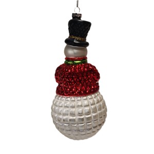 زينة عيد الميلاد المفضلة على شكل رجل ثلج زجاجي كامل الجسم متعدد الألوان للتعليق، ديكور للعطلات وهدية - Product Image 4