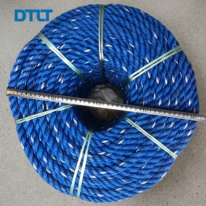 เชือกโพลีเอทิลีนทางทะเล 3 เส้น ขนาด 8 มม. 10 มม. 12ply สองสี เชือกบิดเกลียวสองสี ขนาดเส้นผ่านศูนย์กลาง 6 มม. สีน้ำเงิน เชือกสำหรับบรรจุภัณฑ์ - Product Image 1