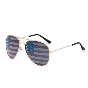 2605 Nuevas Gafas de Sol Ovaladas con Diseño de Bandera Estadounidense, Gafas de Metal con Orificios para Lentes, para Fiestas y Eventos - Product Image 5