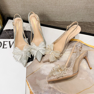 Chaussures à talons sexy pour femme avec bride arrière en strass, style fantaisie, 10CM/8CM/6CM, pour mariage et soirée - Product Image 2