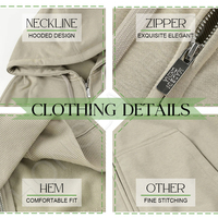 Chaquetas Deportivas Personalizadas para Hombre de Poliéster/Algodón, Sudaderas con Capucha y Cremallera, Teñidas Lisas para la Temporada de Primavera, Sudadera con Capucha de Araña