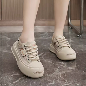LYKU 2026 Sporty Lace-up Anti-Slip Spring Autumn Summer Hollow Breathable Thick Sole Heightening Casual Women's <b>Shoes</b> China - Product Image 1