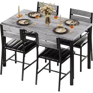 Creative Home Furnishing Upholstered Chairs, Wooden Dining <b>Table</b> and Chair Set, <b>Small</b> Apartment Simple Multifunctional <b>Kitchen</b> - Product Image 2