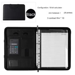 Customizable <strong>A4</strong> Multifunctional PU Leather Box File Folder Zipper Bag Phone Holder Logo for Business Managers <strong>Document</strong> Sales - Product Image 6