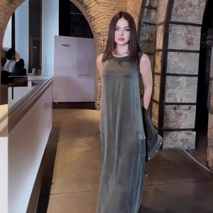 Otoño nueva moda terciopelo alto color sólido vestido traje <span class=keywords><strong>Mujer</strong></span> - Product Image 4