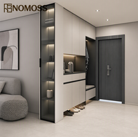 Meuble de rangement mural intelligent pour chaussures avec niche utilitaire ouverte et tiroir dissimulé pour entrée minimaliste et moderne