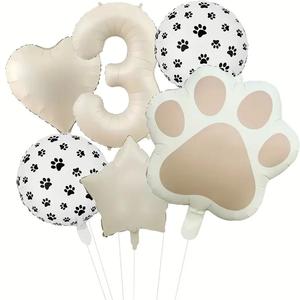 Ensemble de 8 ballons en aluminium en forme de pattes d'animaux, adaptés à la décoration de ballons lors des fêtes d'anniversaire de chats et de chiens - Product Image 5