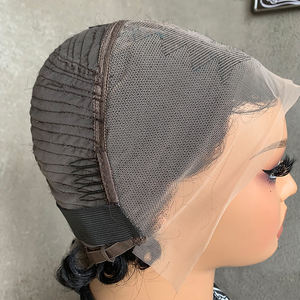 LIWANGLONG HAIR - Peluca Corta Rizada <span class=keywords><strong>de</strong></span> Cabello Humano 100% Remy, con Frente <span class=keywords><strong>de</strong></span> Encaje Transparente 13X4, Sin Pegamento, 130% <span class=keywords><strong>de</strong></span> Densidad - Product Image 6