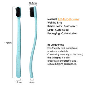 Venta al por mayor de artículos de tocador personalizados para hoteles, kit dental de paja ecológico, kit de cepillo de dientes para hoteles con pasta de dientes <span class=keywords><strong>Colgate</strong></span> para hombres de negocios y viajes - Product Image 3