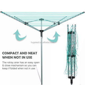 Tendedero Plegable de 4 Brazos para Jardín, Tendedero Giratorio para Exteriores con Estaca Metálica para el Suelo, Tendedero para <span class=keywords><strong>Ropa</strong></span> - Product Image 2
