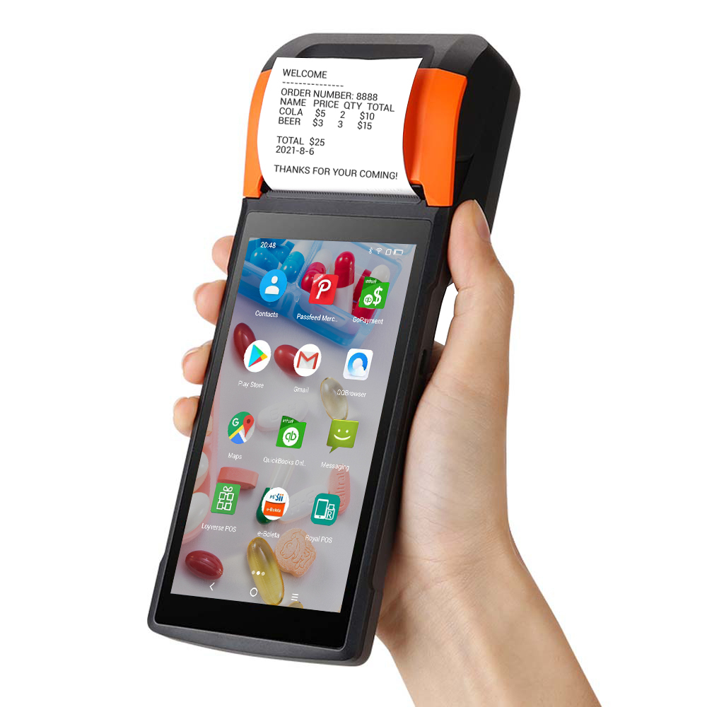 Pos Sunmi V2 4G WIFI 58 мм Термопринтер для чеков, сканер кодов, Портативный Мобильный Pos-терминал Android, терминальная машина, система точки продажи