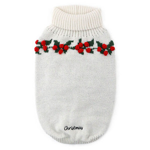 Gift Pet Knitwear <strong>Dog</strong> Cat <strong>Jumper</strong> Sweater with 3D Holly Berry Embroidery Red Green Soft for Holiday Party <strong>Xmas</strong> Photo - Product Image 2