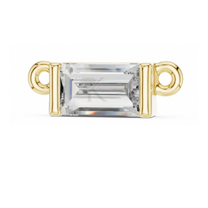 Collar Minimalista Horizontal con Diamantes, Corte East West, en Oro Amarillo, Joyería Fina Moderna para Uso Diario - Product Image 1