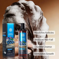Sampo Krim Pelembap Bernutrisi Anti-Ketombe Asam Hialuronat Asam Amino Esens Blueberry Organik Perawatan Rambut Dewasa