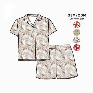 Conjunto de Pantalones Cortos sin Mangas para Bebés Niñas, de Bambú/Algodón Orgánico, OEM/ODM, Estampado Personalizado, Casual, Gran Venta - Product Image 4