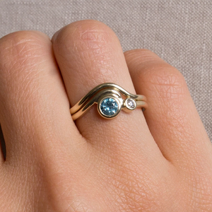 Nuovo design 18k oro diamante fede nuziale delicato <span class=keywords><strong>argento</strong></span> sterling <span class=keywords><strong>onda</strong></span> di diamanti anelli di fidanzamento unici dito grosso - Product Image 6