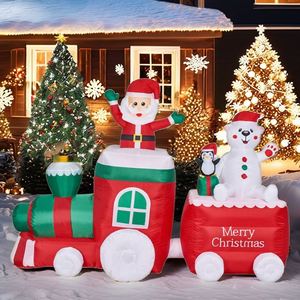 Meilleure Vente Direct Usine Décoration de Noël Gonflable Géante 7FT en Forme de Voiture Ours Père Noël - Product Image 1