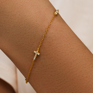 CANNER Gold Simple S925 <b>Sterling</b> <b>Silver</b> Cross Fashion Zircon <b>Bracelets</b> for Women - Product Image 5