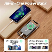 Batterie Externe Aimantée Personnalisable Ultra Fine 5000 mAh 10000 mAh, Chargeur Magnétique Sans Fil 15W PD20W Recharge Rapide