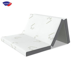 Colchón plegable cómodo para el hogar, colchón triple de espuma viscoelástica con Funda de colchón de bambú supersuave, campamento base antideslizante - Product Image 2