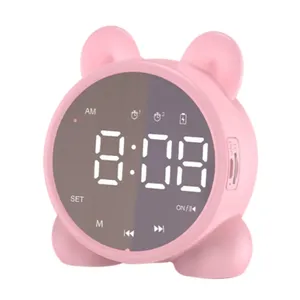 50LB Children Kids blue booth-compatible Speaker Alarm Clock Sleep Timer Bedside Alarm Clock LCD Digital Display Table Wake-up