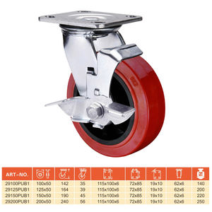 Hochleistungs-PU-Lenkrad 4 5 6 8-Zoll-Schwenk-/Fest-/Seiten bremse/Doppel brems halterung PU-Rad-Industrie rolle - Product Image 4