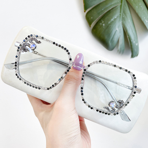 2025 mới nhất Vòng chống ánh sáng màu xanh sang trọng kim cương kính bán buôn nhà sản xuất phụ nữ Kính mắt Frames - Product Image 5