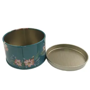 Round Cosmetic Packaging Tin Box Cute Metal Can Tin Case