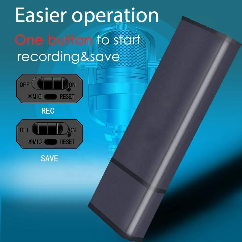 Gravador de áudio aomago 8gb otg usb, mini gravador de voz ativado para palestras de classe reuniões