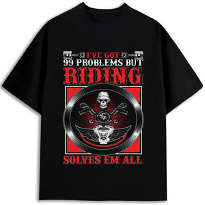 Camiseta de Motocicleta para Hombre, 100% Algodón, 180 g/m², Manga Corta, Cuello Redondo, Estampado Frontal, Serigrafía, Corte Regular para Adulto - Product Image 1
