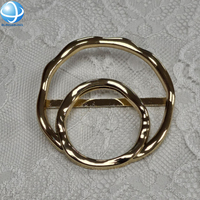 Dekorative 5,5 cm Metall Gold gehämmert Textur Doppel ring Schiebe schnalle für Bade bekleidung Bikini Unterwäsche Kleidungs stück Hardware Zubehör