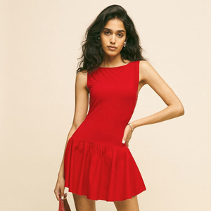 Customizable Logo Factory Women Sleeveless Short <strong>Dress</strong> Ruffled Skirt Simple Casual Design Women's A-line <strong>Dress</strong> Solid <strong>Dresses</strong> - Product Image 6