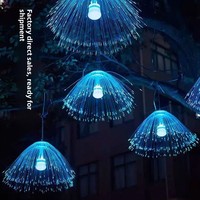 Lustre LED géant en fibre optique en forme de méduse, étanche IP66, pour extérieur, à suspendre aux arbres, lampe d'ambiance colorée, décoration de bar, transfrontalier