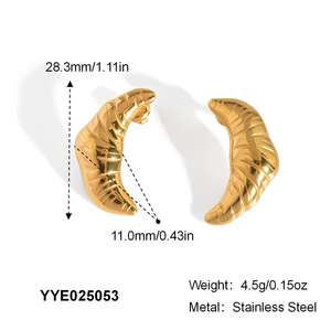 Pendientes de Botón de Concha Minimalistas y Modernos de Acero Inoxidable con Baño de Oro de 14K, Duraderos y Resistentes al Deslustre, para Mujer, Ideales para Fiestas - Product Image 6