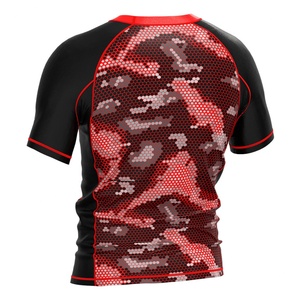 Maillot de compression pour homme avec logo personnalisé en tissu mesh latéral, sans Gi, pour la course, la natation, le MMA et le BJJ (Rashguard) - Product Image 2